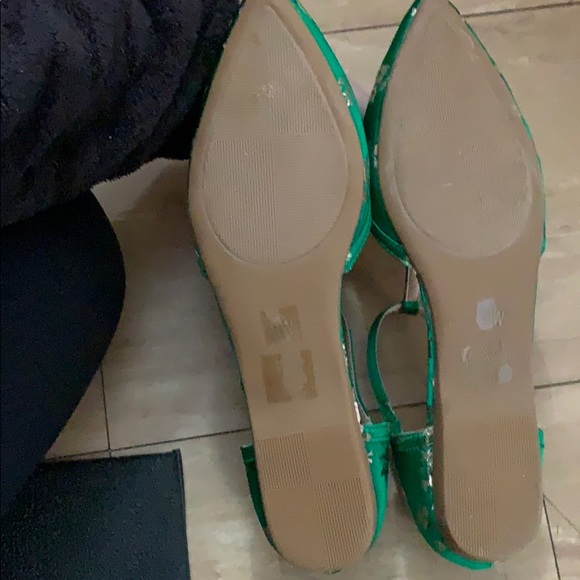 Green T-strap Flats - Picture 4 of 4